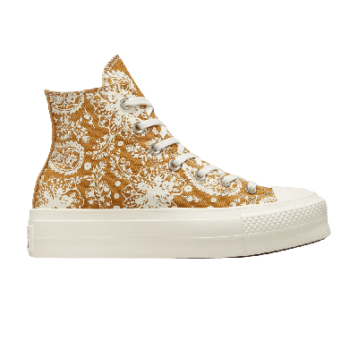 Pre-owned Converse Wmns Chuck Taylor All Star Platform High 'fall Florals - Wheat' In Brown