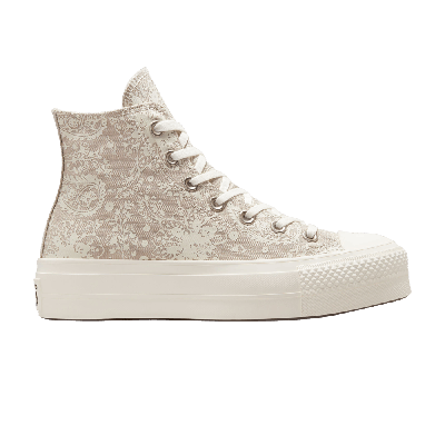 Pre-owned Converse Wmns Chuck Taylor All Star Platform High 'fall Florals - String' In Brown
