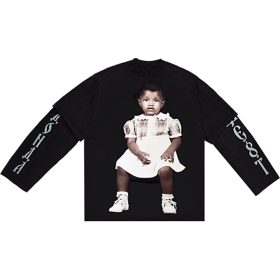 Pre-owned Kanye West Donda Chicago Listening Party Double-sleeve T-shirt 'black'