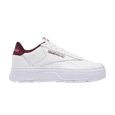 Pre-owned Reebok Wmns Club C Double Geo 'white Maroon'