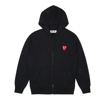 Pre-owned Comme Des Garçons Play Stacked Heart Hooded Sweatshirt 'black'