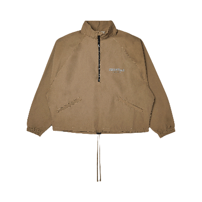 Pre-owned Essentials Fear Of God  Half Zip Track Jacket 'harvest' In Brown