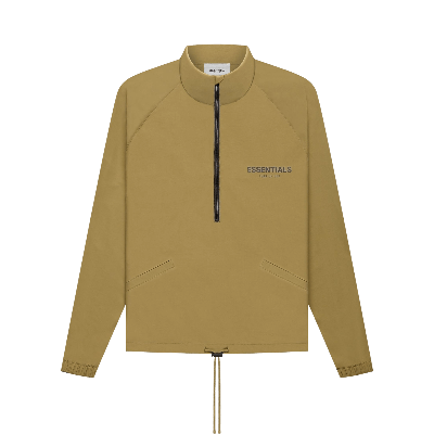 Pre-owned Essentials Fear Of God  Half Zip Track Jacket 'amber' In Yellow