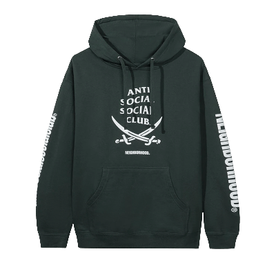Pre-owned Anti Social Social Club X Neighborhood 6ix Hoodie 'green'