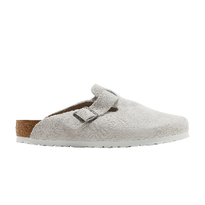 Pre-owned Birkenstock Stussy X Boston Shaggy 'bone' In Grey