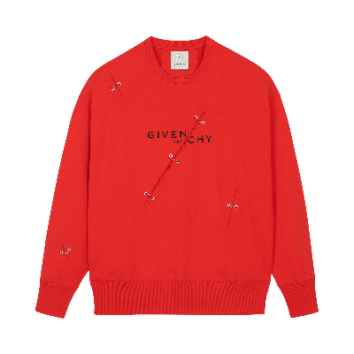 Pre-owned Givenchy Trompe Loeil Ring Sweater 'red'