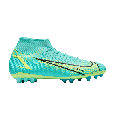 Pre-owned Nike Mercurial Superfly 8 Academy Ag 'dynamic Turquoise Lime Glow' In Blue