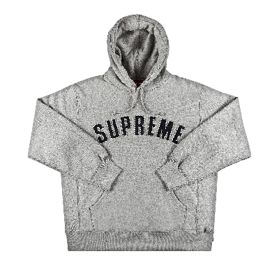 Pre-owned Supreme Kids'  Pearl Logo Hooded Sweatshirt 'heather Grey'