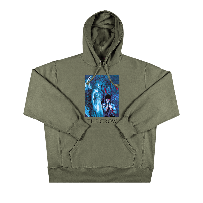 Pre-owned Supreme X The Crow Hooded Sweatshirt 'light Olive' In Green