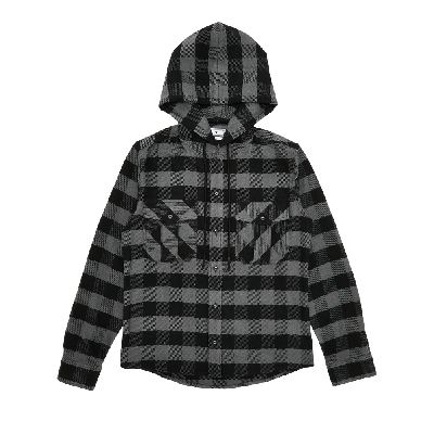 Pre-owned Off-white Arrow Hooded Flannel Shirt 'light Grey'