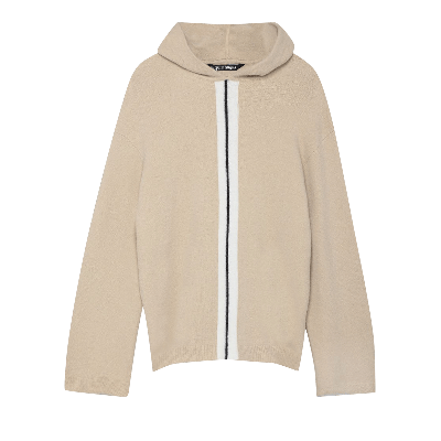 Pre-owned Palm Angels Fleecy Knit Hoodie 'off White/white' In Cream