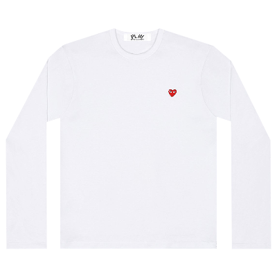 Pre-owned Comme Des Garçons Play Small Heart Long-sleeve T-shirt 'white'