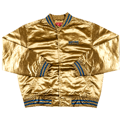 Pre-owned Supreme X Thrasher Satin Varsity Jacket 'gold'