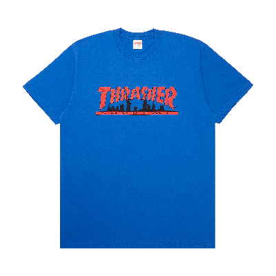 Pre-owned Supreme X Thrasher Skyline Tee 'royal' In Blue