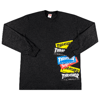 Pre-owned Supreme X Thrasher Multi Logo Long-sleeve Tee 'black'