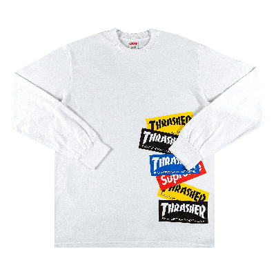 Pre-owned Supreme X Thrasher Multi Logo Long-sleeve Tee 'white'