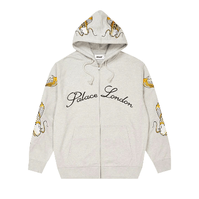 Pre-owned Palace Carp Zip Hood 'grey Marl'