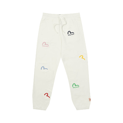 Pre-owned Palace X Evisu Multi Pocket Jogger 'egret' In White