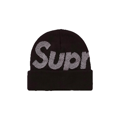 Pre-owned Supreme 3m Reflective Big Logo Beanie 'black'