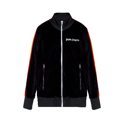 Pre-owned Palm Angels Pa Rainbow Chenille Track Jacket 'black'