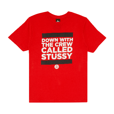 Pre-owned Stussy Down With The Crew Tee 'red'