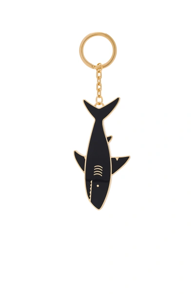 Thom Browne Shark Brass Key Ring In Navy