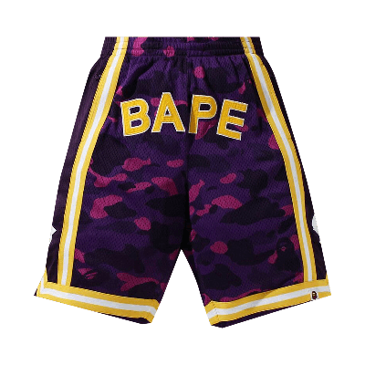 Pre-owned Bape Color Camo Wide Basketball Shorts 'purple'