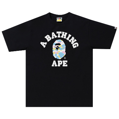 Pre-owned Bape New Multi Camo College Tee 'black'