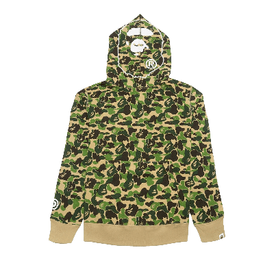 Pre-owned Bape Abc Camo 2nd Ape Wide Pullover Hoodie 'green'