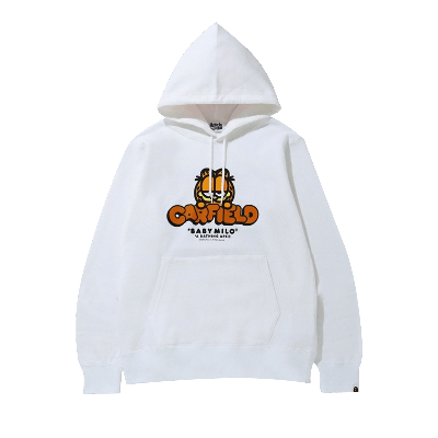 Pre-owned Bape X Garfield Pullover Hoodie 'white'