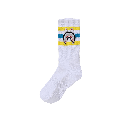 Pre-owned Bape Shark Socks 'white'