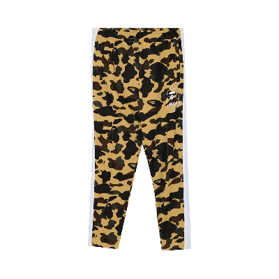 Pre-owned Bape 1st Camo Line Jersey Pants 'yellow'