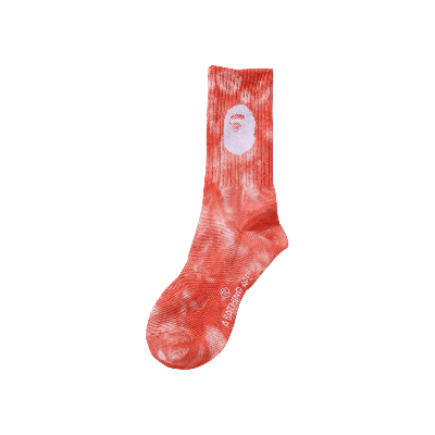 Pre-owned Bape Ape Head Tie Dye Socks 'red'