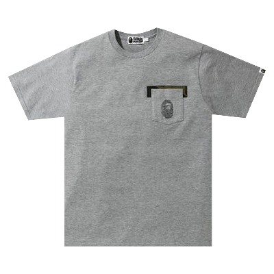 Pre-owned Bape Reverse Ape Head Pocket Tee 'grey'