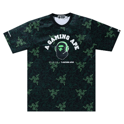 Pre-owned Bape X Razer Neon Camo Team Tee 'green'