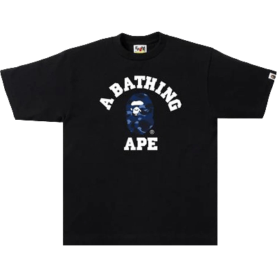 Pre-owned Bape Color Camo College Tee 'black/navy'