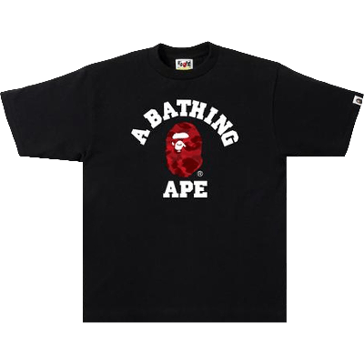 Pre-owned Bape Color Camo College Tee 'black/red'