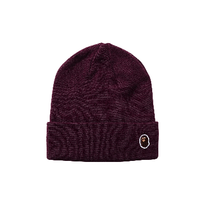 Pre-owned Bape Ape Head One Point Knit Cap 'purple'