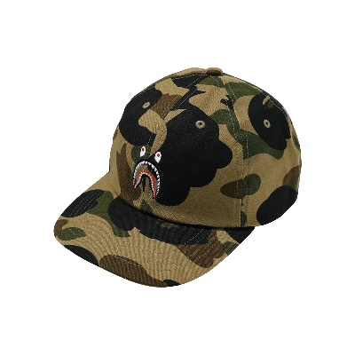 Pre-owned Bape 1st Camo Shark Panel Cap 'green'