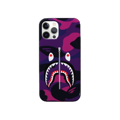 Pre-owned Bape Color Camo Shark Iphone 12/12 Pro Case 'purple'