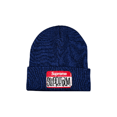 Pre-owned Supreme Gonz Nametag Beanie 'navy' In Blue