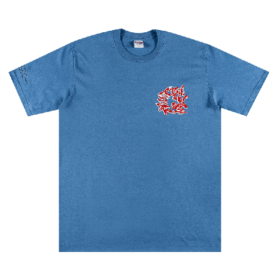 Pre-owned Supreme Support Unit Tee 'dusty Light Royal' In Blue