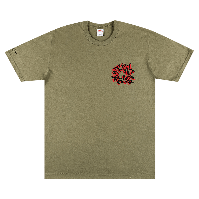 Pre-owned Supreme Support Unit Tee 'light Olive' In Green