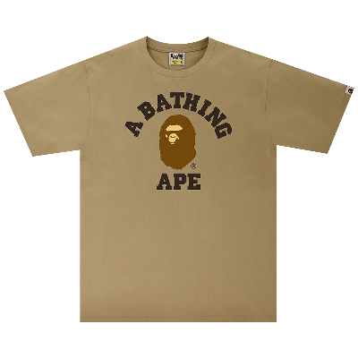 Pre-owned Bape College Tee 'beige' In Tan