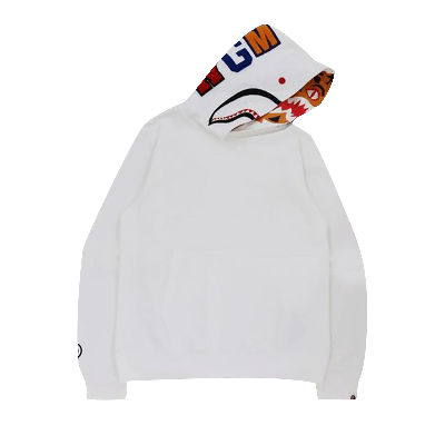 Pre-owned Bape Shark X Tiger Pullover Hoodie 'white'