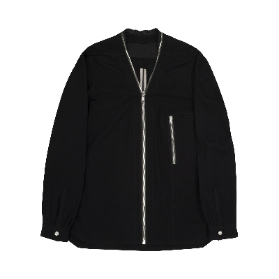 Pre-owned Rick Owens Zip Larry Shirt 'black'