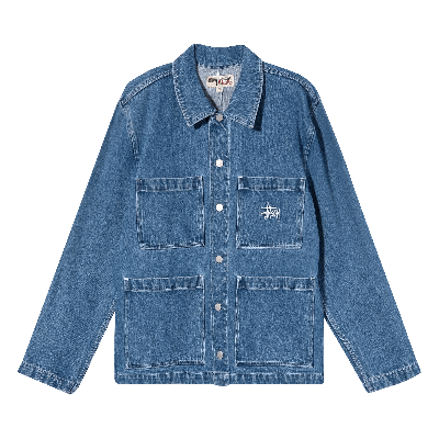 Pre-owned Stussy Denim Chore Jacket 'blue'