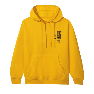 Pre-owned Anti Social Social Club All Talk On A Blog Hoodie 'gold'
