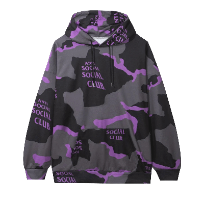 Pre-owned Anti Social Social Club Cotton Candy Hoodie 'black Camo'