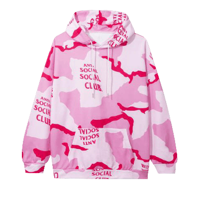 Pre-owned Anti Social Social Club Cotton Candy Hoodie 'pink Camo'